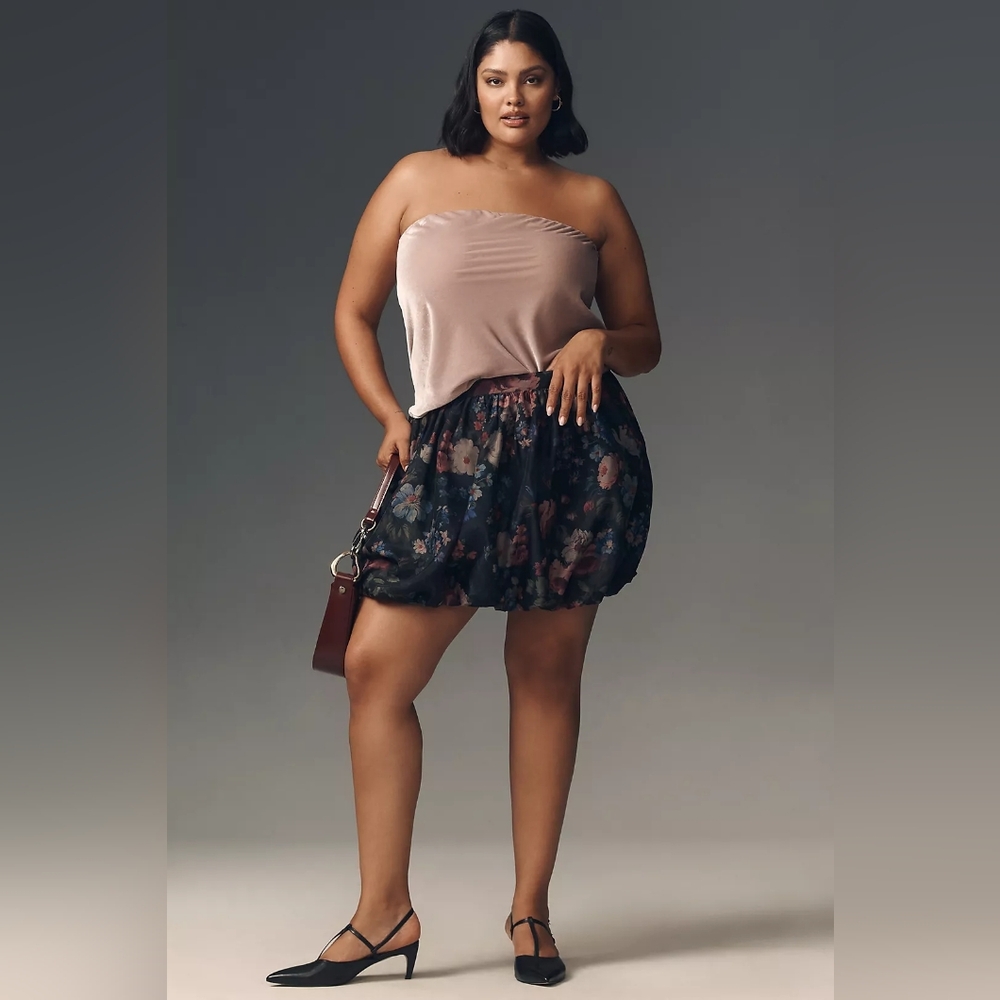 Anthropologie Floral Bubble Mini Skirt In L NWOT - Picture 5 of 11
